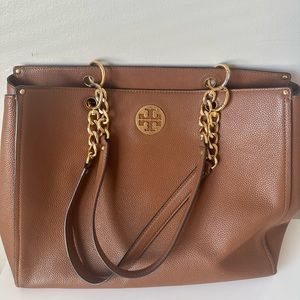 Tory Burch Everly Leather Tote - light umber
